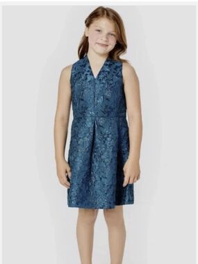 LILLU PLITZER Girls' Mini Tanlee Teal Blue  Party Dress  Size 8